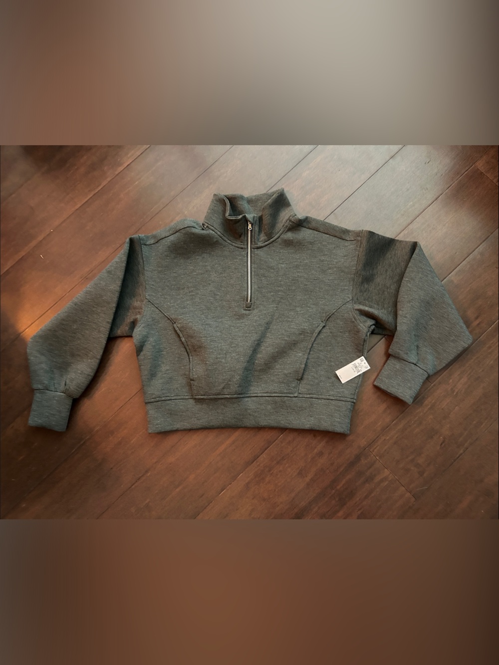 Old Navy Girls' Charcoal Gray Half-Zip Sweatshirt